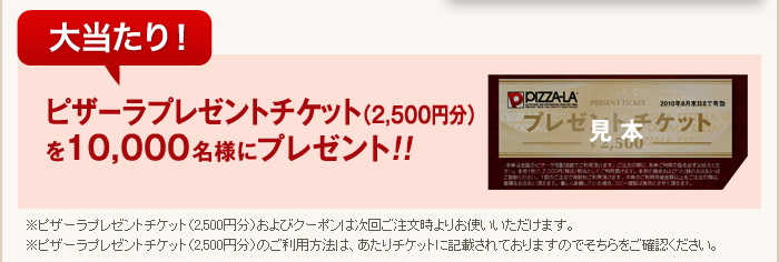 �s�U�[���v���[���g�`�P�b�g�i2,500�~���j��10,000���l�Ƀv���[���g�I�I