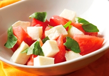 Salad with Tomatoes, Mozzarella Cheese, and Sweet Basil