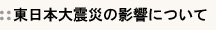 東日本大震災の影響について