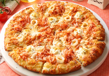 Seafood pizza with Bottarga and Sakura-ebi Shrimp	