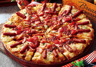 ソーセージと厚切りベーコンのミートソース メニュー 宅配ピザ デリバリーピザ 出前のピザーラ Pizza La